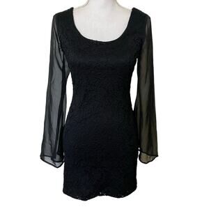 Frederick's of Hollywood Black Lace Midi Dress Medium